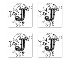 Noble Royal Initials J Coaster Set Of Four