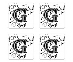 G Font Coaster Set Of Four