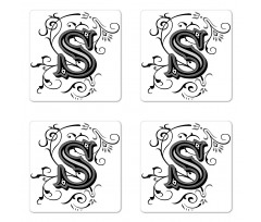 Monochrome Uppercase S Coaster Set Of Four