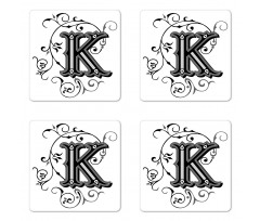 Illustrious Uppercase Coaster Set Of Four