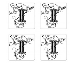 Capitalized Abstract I Coaster Set Of Four