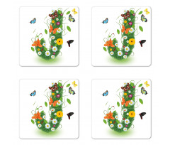 Butterfly Flourish Coaster Set Of Four