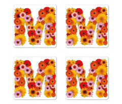 Flower Alphabet Daisy Coaster Set Of Four