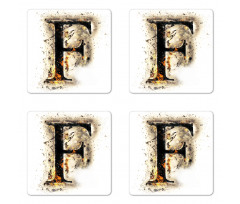 Aflame F Latin Coaster Set Of Four