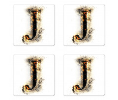 Majusclue J Burning Coaster Set Of Four