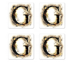 Blaze Alphabet Burnt Coaster Set Of Four