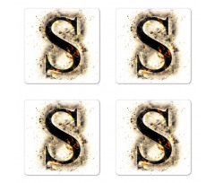 Uppercase S Fiery Hot Coaster Set Of Four