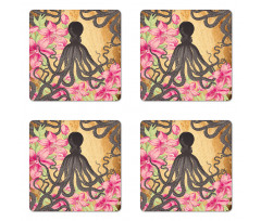 Kraken Roses Leaves Coaster Set Of Four