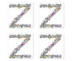 Multicolored Animal Z Coaster Set Of Four