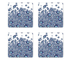 Blue Beads Luck Coaster Set Of Four