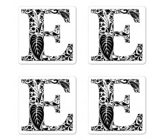 Floral Swirls Big Leaf Coaster Set Of Four