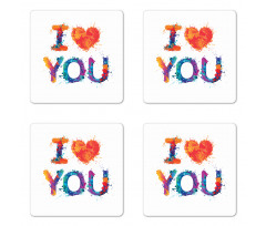 Watercolor Phrase Coaster Set Of Four