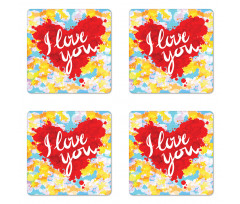 Brushstroke Message Coaster Set Of Four