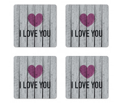 Words on Wood Planks Coaster Set Of Four