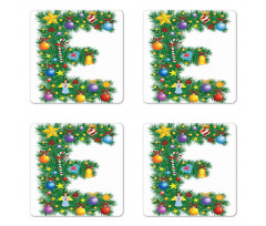 Capitalized E Big Star Coaster Set Of Four