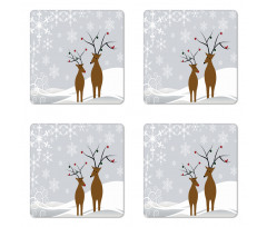 Reindeers Noel Coaster Set Of Four