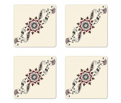 Floral Pattern Coaster Set Of Four