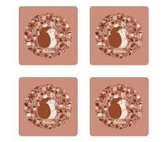 Autumn Elements Pine Coaster Set Of Four