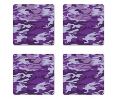 Purple Toned Waves Coaster Set Of Four