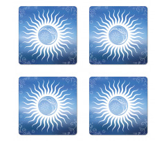 Crescent Moon Curlicues Coaster Set Of Four