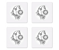 Feathers Ornate Lunar Sky Coaster Set Of Four