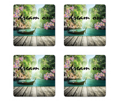 Idyllic Themed Boat Coaster Set Of Four