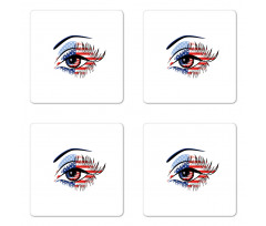 USA Flag Female Eye Coaster Set Of Four