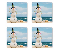 Winter Vacation Coastal Coaster Set Of Four