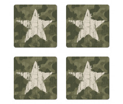 Grunge Star on Green Coaster Set Of Four