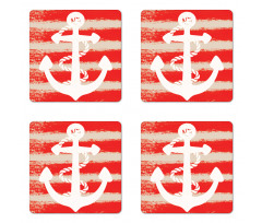 Rope Stripes Nautical Coaster Set Of Four