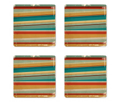 Worn Frame Design Coaster Set Of Four