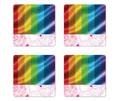 Pride Flag Inspired Design Coaster Set Of Four