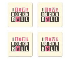 Retro Slogan Grunge Coaster Set Of Four