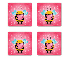 Bumblebee Cartoon Coaster Set Of Four