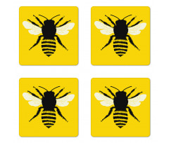 Honeybee Silhouette Coaster Set Of Four