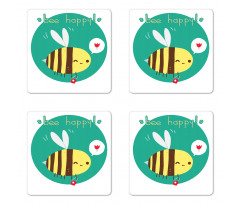 Winking Bumblebee Coaster Set Of Four