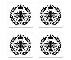 Monochrome Wreath Coaster Set Of Four