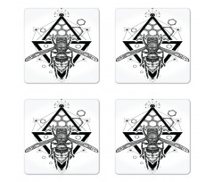 Beehive Pattern Bug Coaster Set Of Four