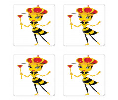 Cartoon Style Bee Coaster Set Of Four