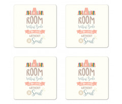 Book Shelf and a Words Coaster Set Of Four