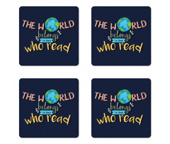 World Belongs to Readers Coaster Set Of Four