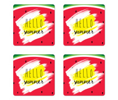 Watermelon Summertime Coaster Set Of Four