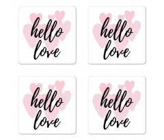 Romantic Phrase Hearts Coaster Set Of Four