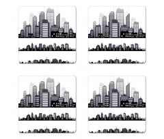 Long Buildings Skyline Coaster Set Of Four