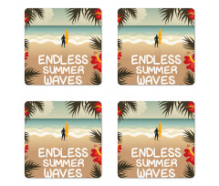 Colorful Hippie Beach Theme Coaster Set Of Four