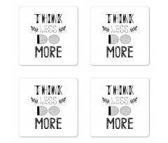 Different Fonts Leafs Coaster Set Of Four