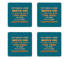 Happiness Phrases Coaster Set Of Four