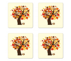 Abstract Tree Coaster Set Of Four