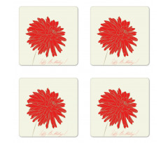 Retro Single Flower Coaster Set Of Four