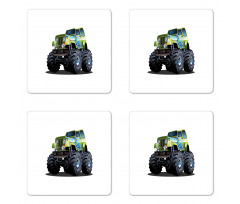 Monster Truck Off Road Coaster Set Of Four